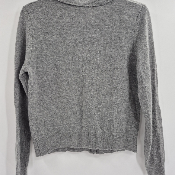 Zara Heather coquette Gray Knit Cardigan with Sequin Buttons and Bows Size Small - Picture 6 of 13